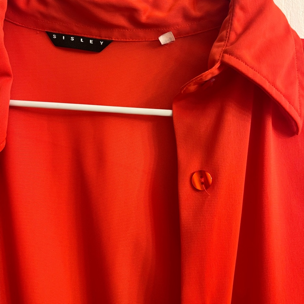 Bright red button up - Picture 3 of 3